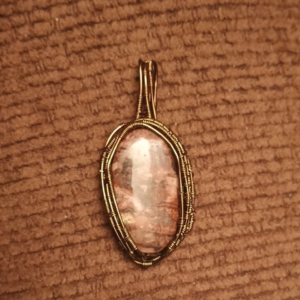 Artisan Stone Pendant Wire Wrap